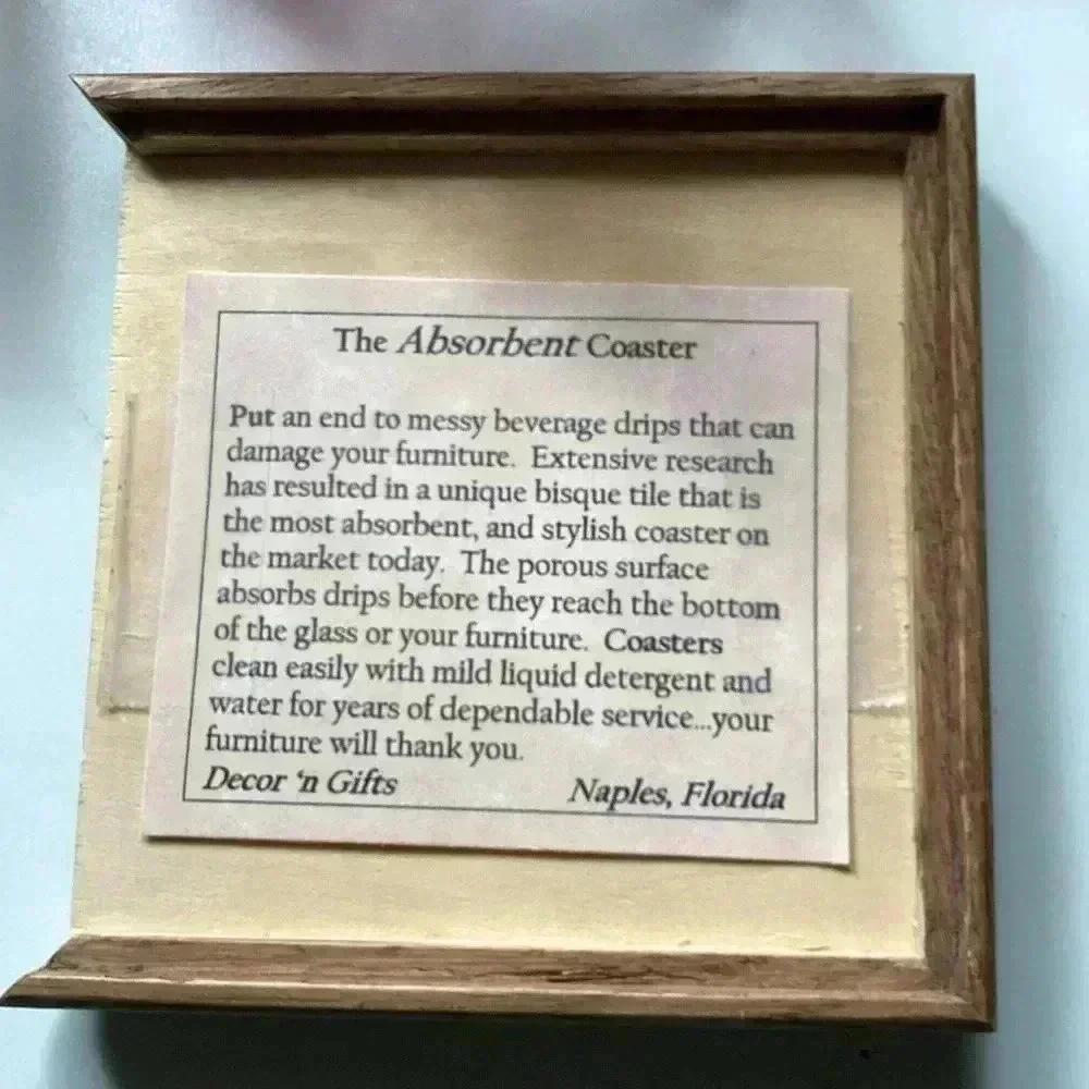 Vintage Hummingbird Set of 4 Coasters Pink Fuchsia Highlights ceramic coasters - Picture 15 of 15